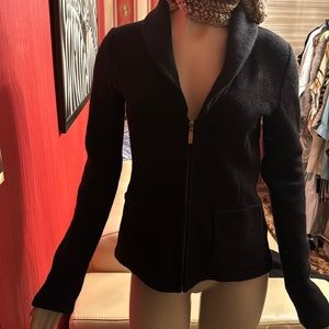 Landon wool zipper tight knit dress jacket FR 40